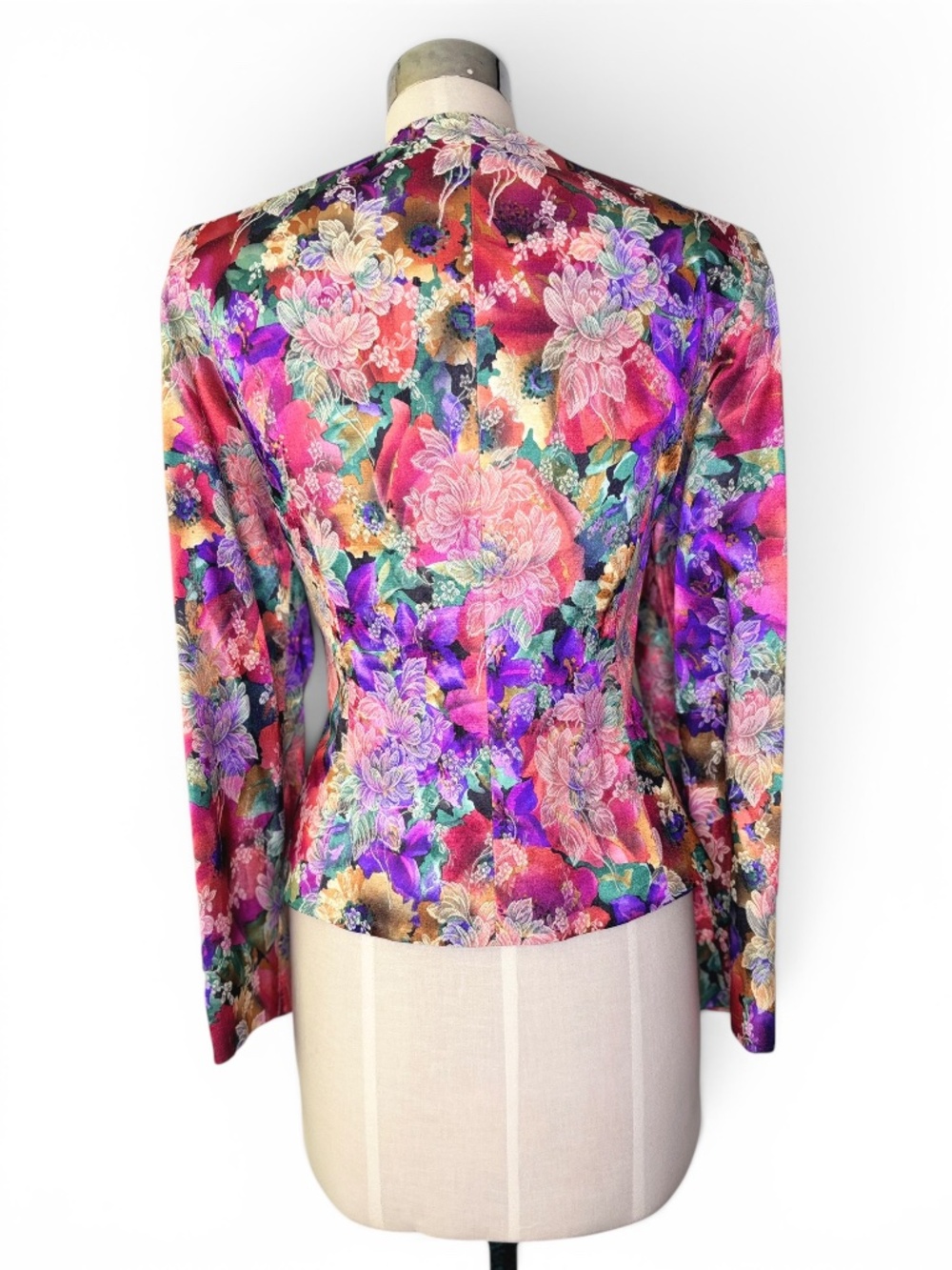 Vintage Ursula Floral Baroque Jacket with Statement Pearl Rhinestone Buttons‎ L - Picture 5 of 10